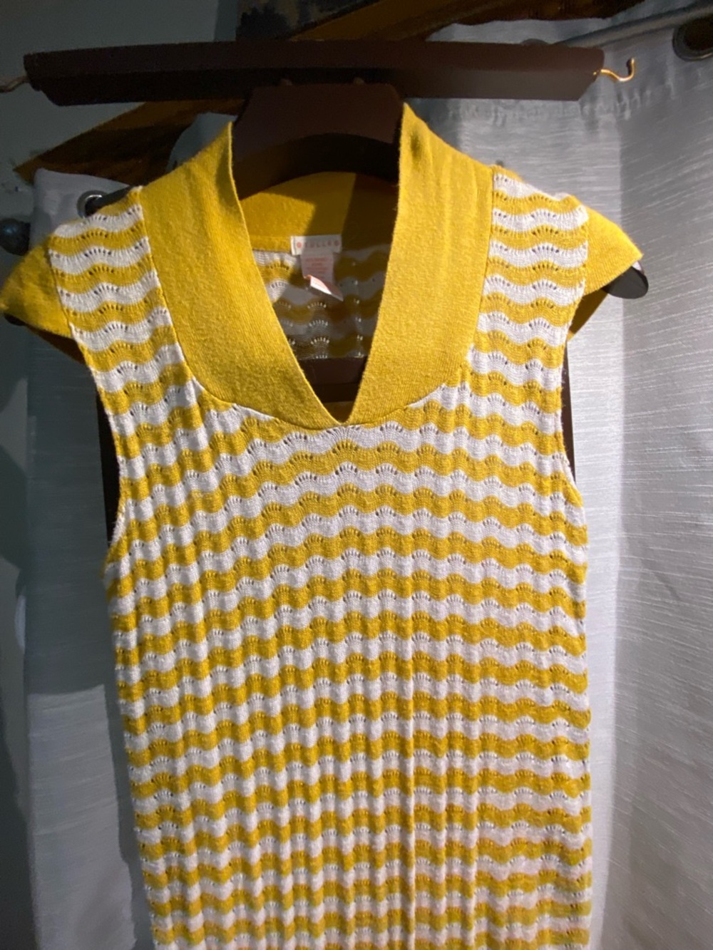 Tulle Yellow and White Striped Knit Dress